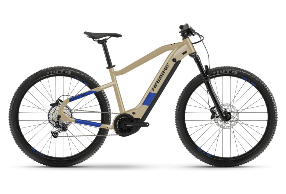 VTT Electrique Semi-Rigide Haibike HardNine 7 630Wh 29'' Shimano Deore 12V Beige Café / Bleu 2022