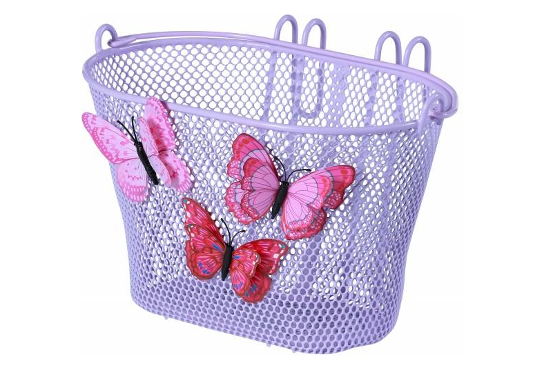 PANIER DE VÉLO AVANT OU ARRIÈRE BASIL JASMIN BUTTERFLY JUNIOR LILA