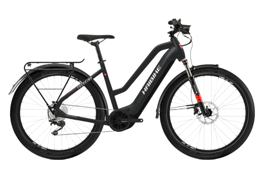 Vélo de Ville Électrique Haibike Trekking 6 Shimano Deore 10V 630 Noir  Rouge 2022