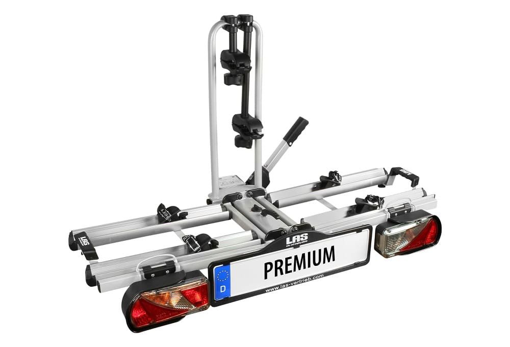 Porte-Vélos sur Boule d'Attelage Eufab Premium Prise 13 Broches - 2 Vélos (Compatible E-Bikes) Noir Argent