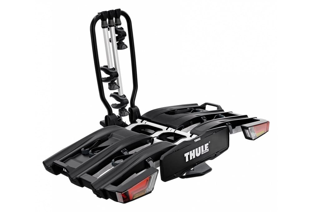 Porte-Vélos sur Boule d'Attelage Thule EasyFold XT F Fix4Bike Prise 13 Broches - 3 Vélos (Compatible E-Bikes) Noir Argent