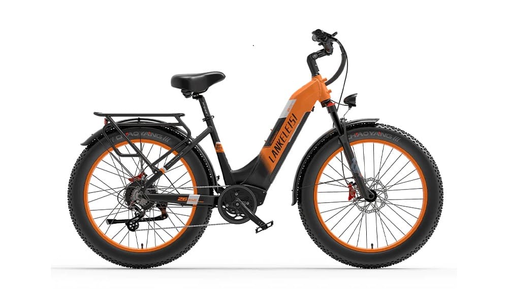 VTC électrique Lankeleisi MG600 Plus 1000W Bafang Motor 26" Fat Bike Orange