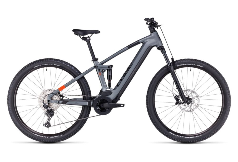 VTT Électrique Tout-Suspendu Cube Stereo Hybrid 120 Pro 625 Shimano Deore 12V 625 Wh 29" Gris Flash 2023