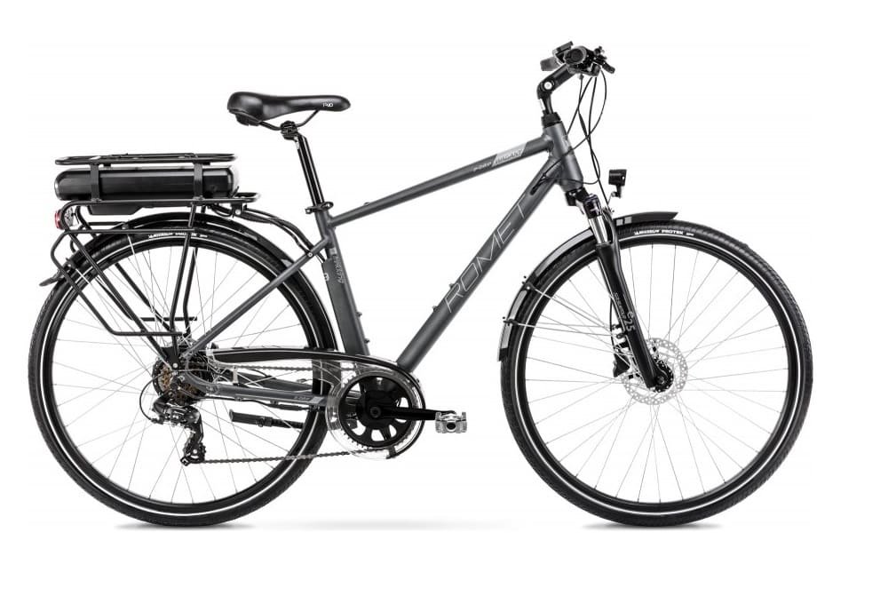 Vélo Trekking Electrique 28 - ROMET - Wagant 1 Moteur Roue Arrière - GRIS