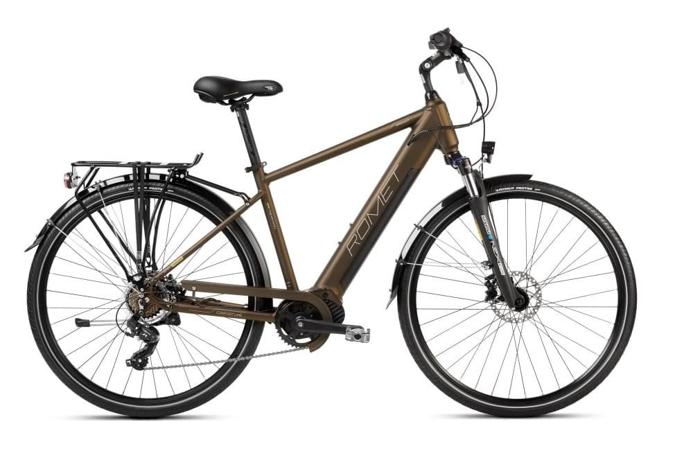 Vélo Trekking Electrique 28 ROMET Wagant Moteur Roue Arrière MARRON