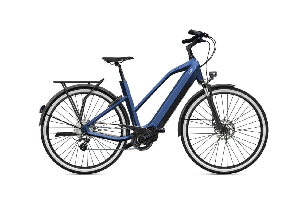 Vélo de ville électrique O2feel iSwan City Boost 6.1 Trapèze Bleu