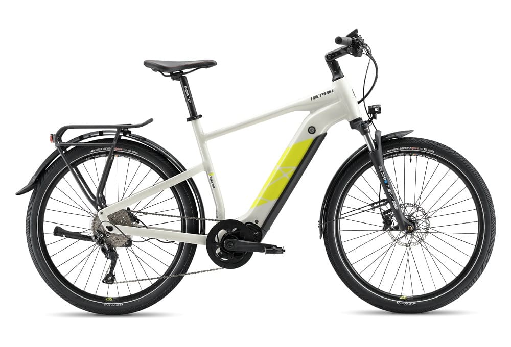 Vélo électrique HEPHA E-bike Trekking 7 Longrange 708Wh 80Nm Highstep Gris Clair