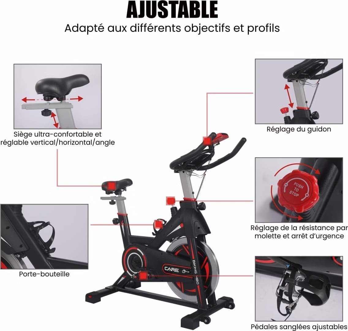 Vélo Biking Care Fitness 480-485 Noir – Image 2