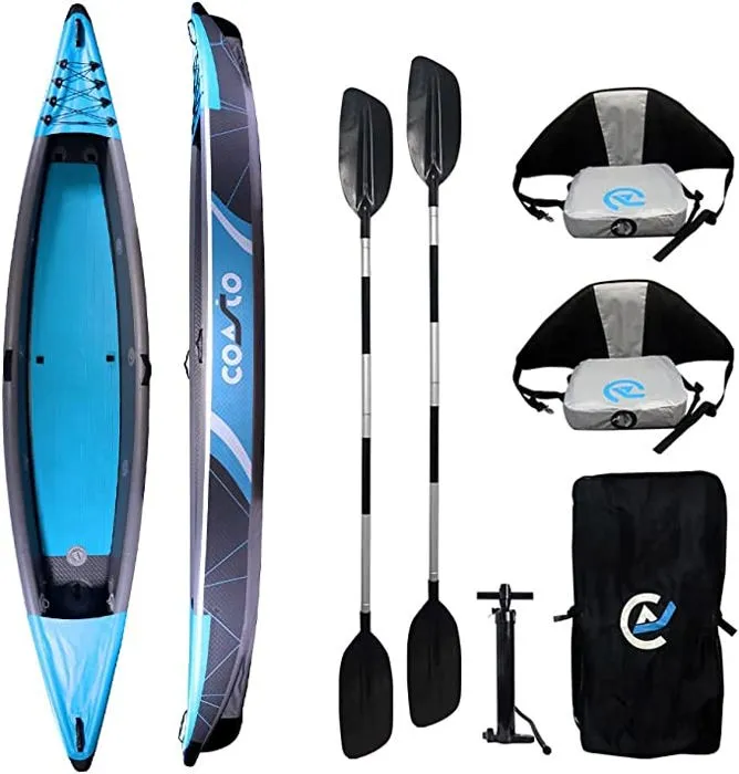 Kayak gonflable 2 places Coasto Russel - Dropstitch - Bleu - 430cm - 80cm - 200kg