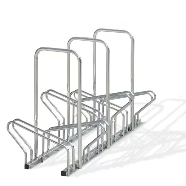 Range 6 vélos au sol face à face avec arceau antivol