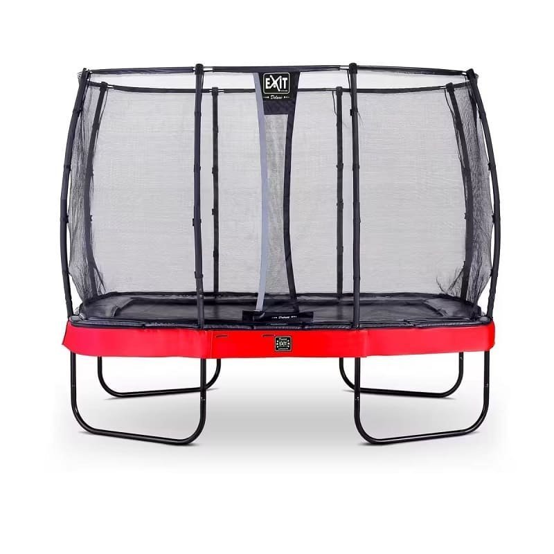 Trampoline EXIT Elegant Premium 214x366cm avec filet de sécurité Deluxe - rouge