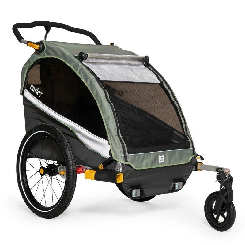 Remorque velo pour bebe​ Burley pour 1-2 Enfants - sage green/charcoal